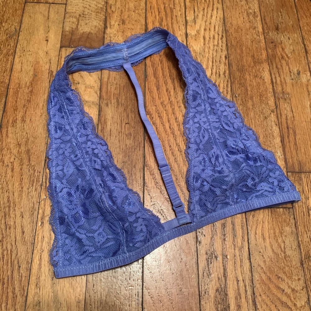 INTIMATELY FREE PEOPLE Purple Lace Halter Bralette